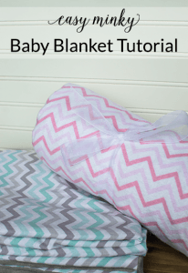 Learn how to sew with this easy 30 minute baby blanket tutorial, perfect for a beginner! Mama and baby will love the softness of the fabric and the thoughtfullness of this homemade gift. #sewing #crafts #homemade #baby