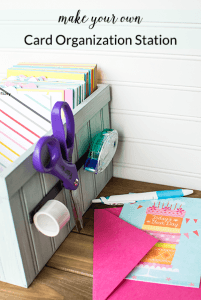 Make a organized card station to keep track of all of your Hallmark greeting cards so you can send smiles to family and friends for any occasion! #ad