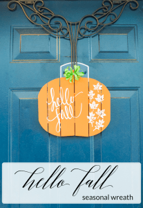 Learn how to easily make a stencil with your Silhouette cutting machine and use it to decorate a Hello Fall wreath to hang on your front door!