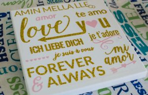 Use heat transfer vinyl to make a silhouette canvas art project for Valentine's Day! It's subtle enough to display all year round but still perfectly lovey.