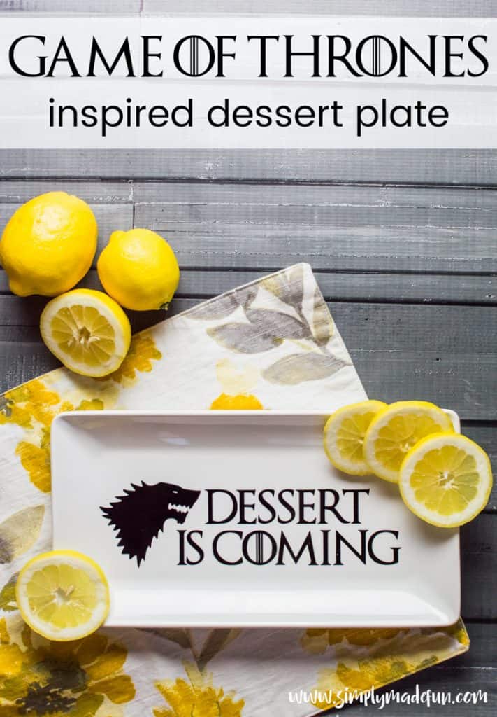 Serve your favorite sweets on this fun Game of Thrones inspired dessert plate! Make it with your Silhouette machine & vinyl just in time for the new season.