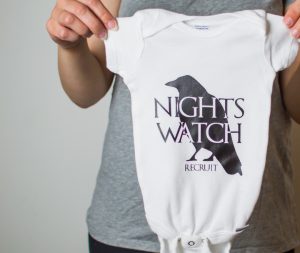 Celebrate your love of the Night's Watch with this Game of Thrones onesie! A perfectly simple silhouette project to make just in time for season six!
