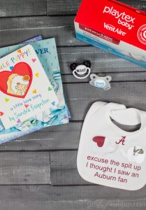 Make a cute football themed bib for the new dad in your life with your Silhouette machine and include it in a new dad gift basket! #MomsHelper #ad