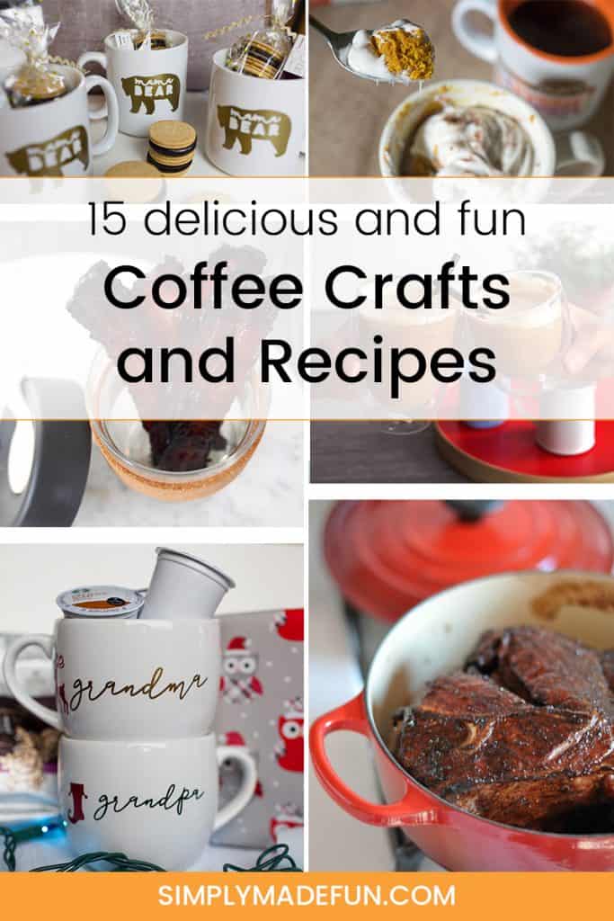Dive right in to this delicious coffee roundup! Full of easy coffee-inspired crafts and yummy coffee recipes that'll be perfect for a family gathering!