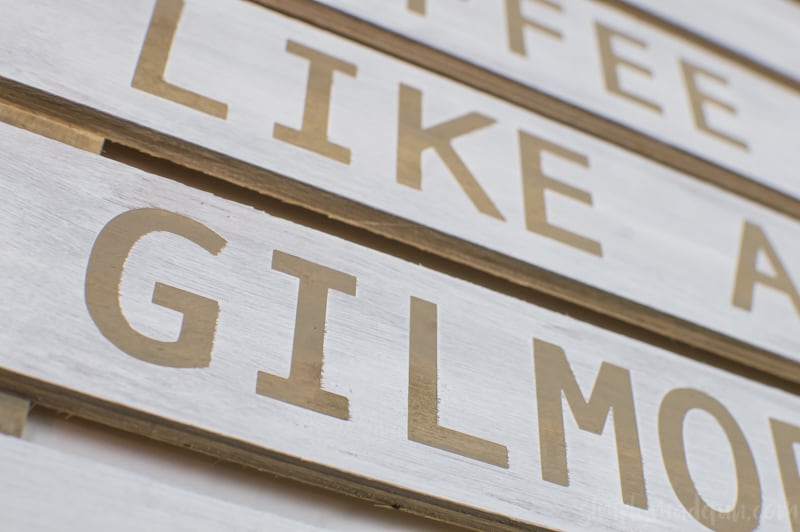Decorate your coffee bar with Gilmore-inspired artwork using your Silhouette machine and a FREE SVG file to make the Gilmore Girls Coffee Sign.