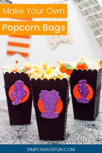 Halloween Popcorn Bags - Hocus Pocus is my favorite Halloween movie and I watch it multiple times every year. These DIY paper popcorn bags cut with my Silhouette machine are the perfect movie-watching treat bag!