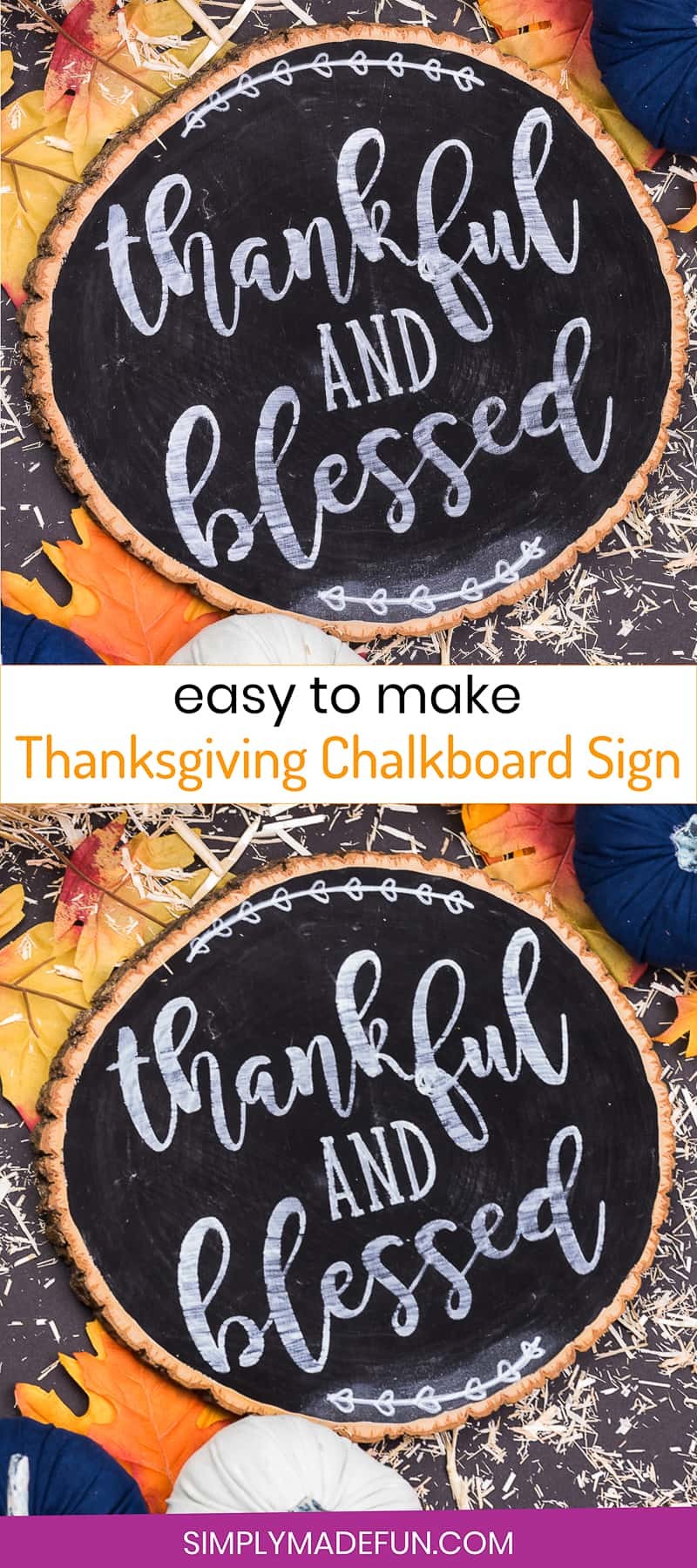 Thanksgiving Chalkboard Wooden Sign