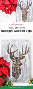 Hand Lettered Rudolph Craft | Christmas Ideas | Christmas Crafts | Christmas DIY | Vinyl Crafts