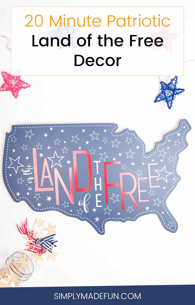 Land of the free decor | 4th of July crafts | 4th of July decor | 4th of July decorations | Silhouette Crafts | Silhouette Vinyl Crafts | Vinyl Crafts | 4th of July Crafts DIY