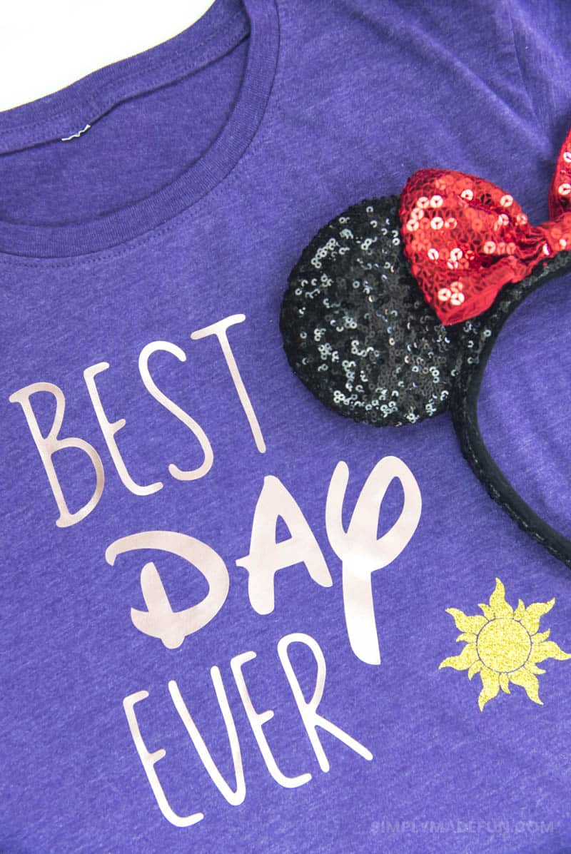 Custom Disney Shirts - These funny shirts are perfect for any beginner Silhouette or Cricut user to DIY in 30 minutes! Sparkly vinyl, snarky sayings, and Princess approved, they'll be a huge hit on your Disney family vacation.