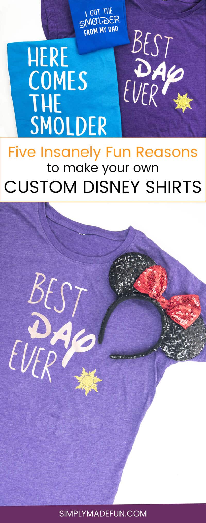 Custom Disney Shirts - These funny shirts are perfect for any beginner Silhouette or Cricut user to DIY in 30 minutes! Sparkly vinyl, snarky sayings, and Princess approved, they'll be a huge hit on your Disney family vacation.