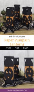 Paper Pumpkin Lanterns - I love lanterns but I hate spending money on them at the store so I decided to make my own mini Halloween paper lanterns instead. They're an easy DIY, cheap, and family friendly. And can be made with a Silhouette or Cricut machine!