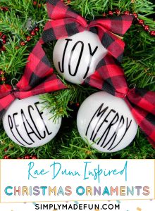 Rae Dunn inspired Christmas Ornaments