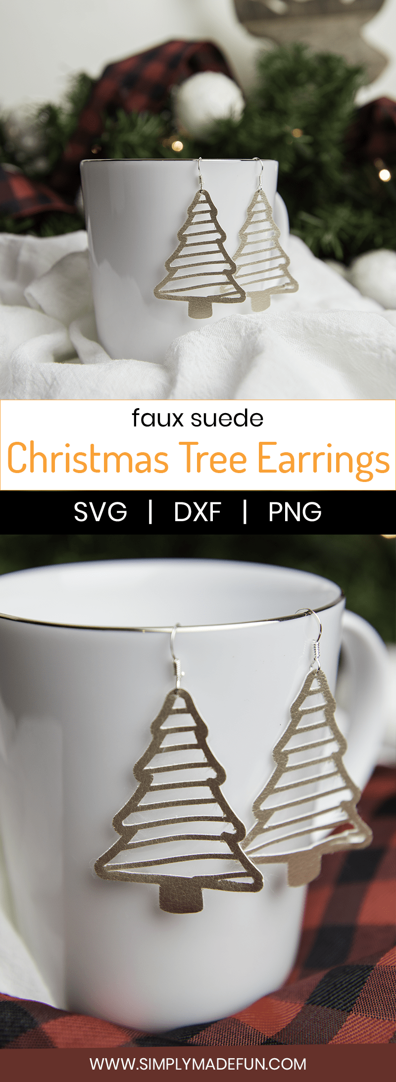 Download Faux Suede Christmas Tree Earrings - Simply Made Fun