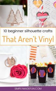 Beginner Silhouette Crafts That Aren't Vinyl - You don't need to buy vinyl to craft with your Silhouette Cameo! Use paper, faux wood, leather, and a ton of other materials to DIY easy gifts, home decor, and fashion items for you and your friends!