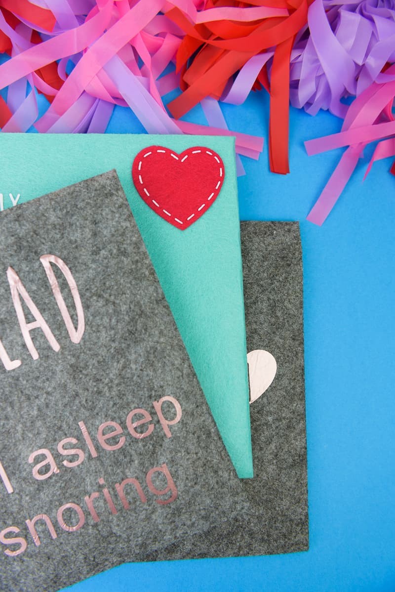 Felt Envelopes for Valentine's Day - Grab felt envelopes from the Target Dollar Spot and personalize them with vinyl for your significant other for Valentine's Day. It's a gift and a sarcastic (and honest) card all in one!