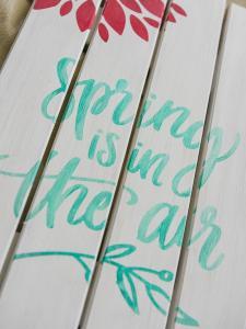Painted Wooden Spring Sign - Dress up your front porch or your mantle this spring with a bright and colorful wooden sign! Use your Silhouette Cameo to cut out a stencil and pick your favorite paint colors to make this sign your own. It's fun, easy, and you can do it in 20 minutes (or less!).