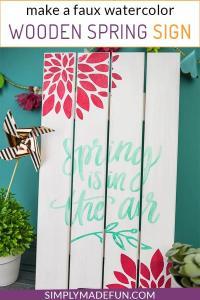 Make a wooden sign for spring with faux watercolor paint from Martha Stewart crafts