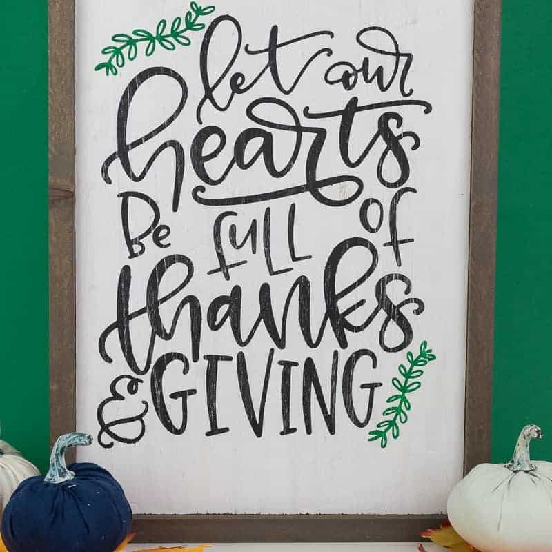 Reversible Hand Lettered Thanksgiving Sign