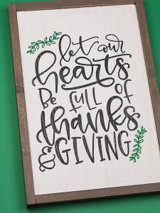 Reversible Hand Lettered Thanksgiving Sign