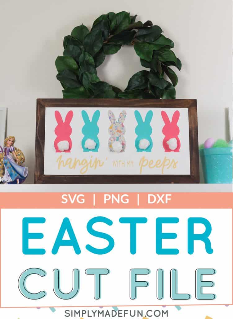 Hanging with my Peeps Easter Cut file made with the Expressions Vinyl March Mystery Box