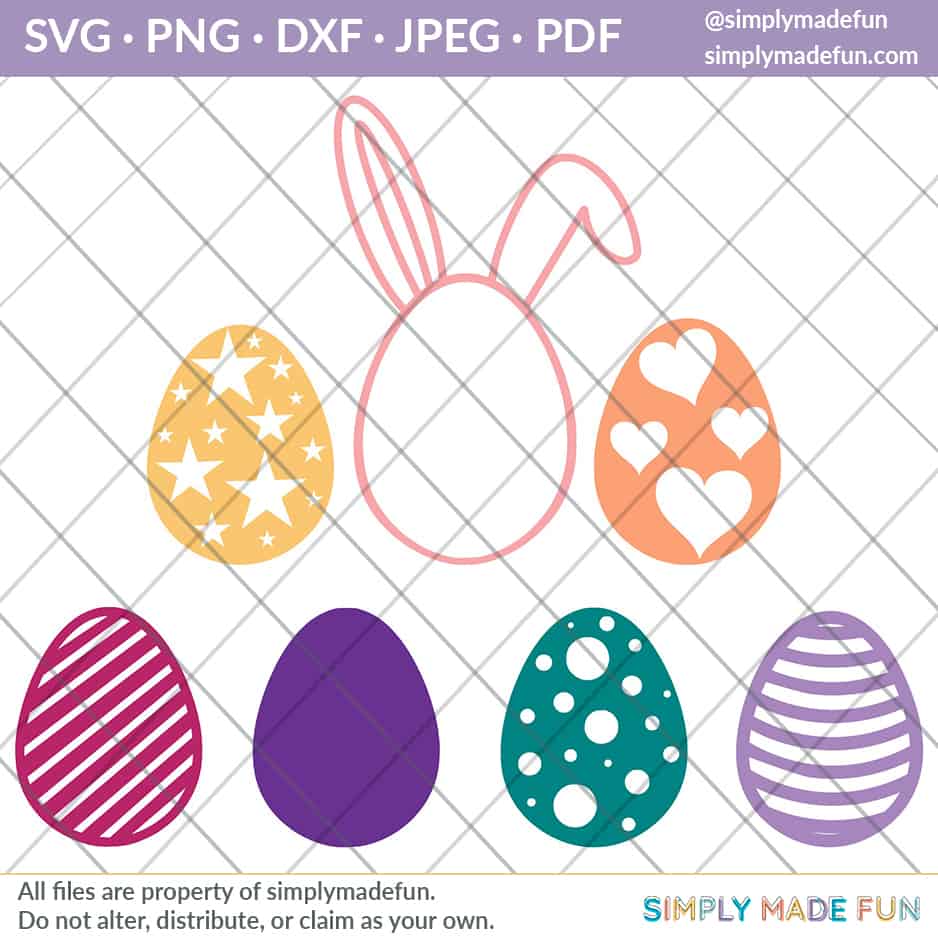 Six Easter Egg patterns as a free svg download