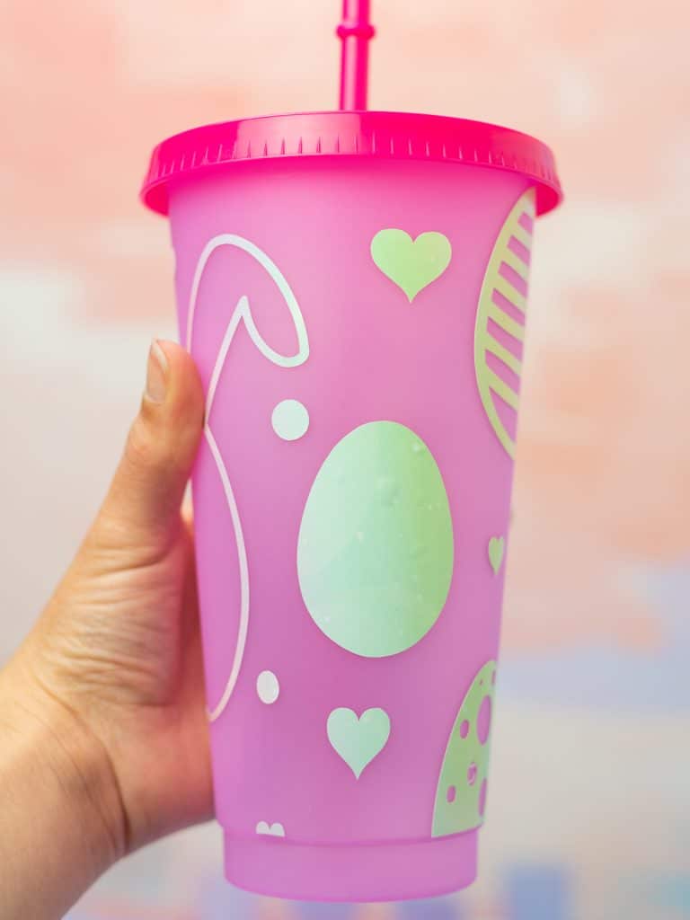 Close up look at the Easter Egg tumbler wrap